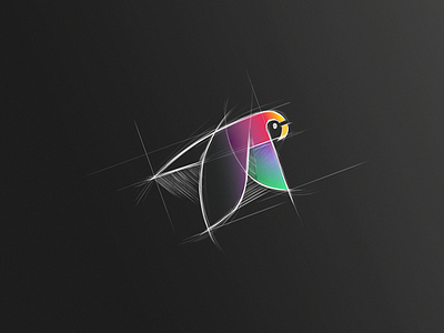 Parrot Sketch animal animal logo bird bird logo colorful flying bird gradient gradient logo logo parrot parrot logo sketch