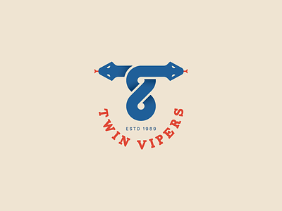 Twin Vipers animal animal logo illustration infinity logo logo retro retro logo snake snake logo t logo vintage logo viper logo
