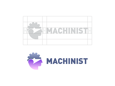 Machinist engineer engineer logo face face logo gear logo gradient human logo logo machine machine logo mark symbol