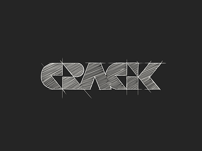 Crack Typo identity lightning logo logo sketch logotype mark negative space logo spg text logo typography