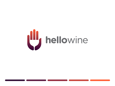 Hellowine design gesture glass gradient hand hand logo hello identity illustration logo mark minimal negative space negativespace spg symbol wine wine logo