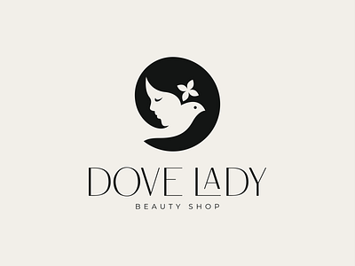 Dove Lady beauty bird design dove elegant face flower fly girl glamour identity illustration lady logo logomark minimal negative space symbol typography women