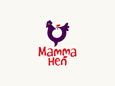 Mamma Hen animal animal logo baby bird branding chicken child cock hen hen logo identity illustration kid logo mark mom mother negative space rooster symbol