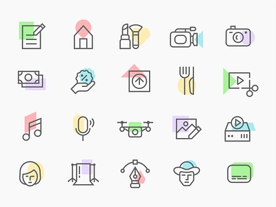 icon set color icon icon design icon set iconography icons illustration logo minimal outline pictogram stroke symbol ui ux vector web website