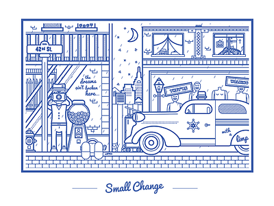 Small Change design illustrator line drawing small change tom waits