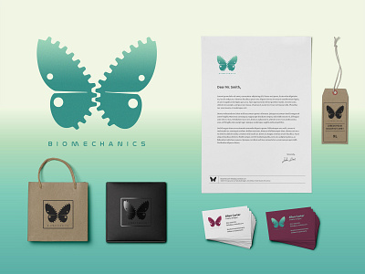 Branding Identity Logo - Biomechanics branding flat logo minimalist modern stationery surreal vector