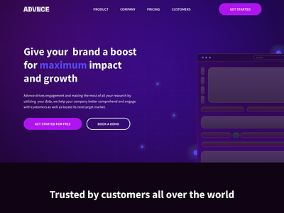 ADVNCE - Data engagement Saas, website design