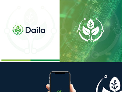 Dalia Technology Leaf Logo agricuturul leaf logo logo make nature technology leaf vector