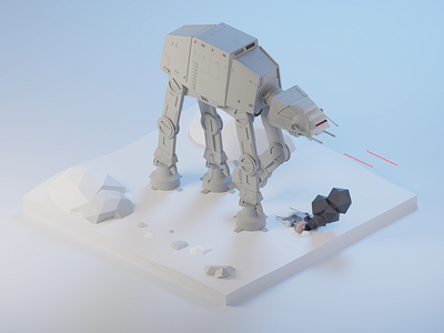 AT-AT walker and T47 - Star Wars