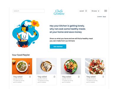 Recipe website splash page branding design ui ux