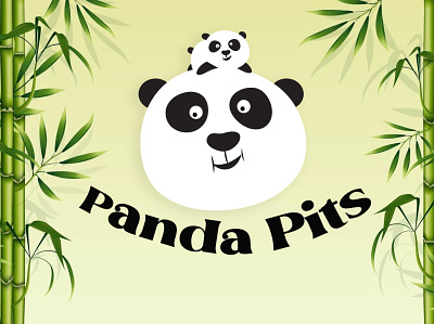 Panda pit Logo 3d branding logo