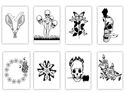 Old School Tattoo Flash Sheet Dark Theme Stock Illustration - Download  Image Now - Illustration, Skull, Tattoo - iStock