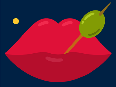 Lips adam hayes cocktail design gif graphic illustration kiss lips mrahayes olive red