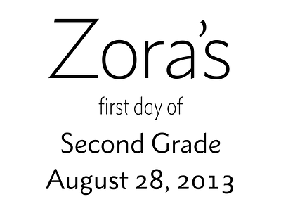2nd Grade metro nova type typography zora