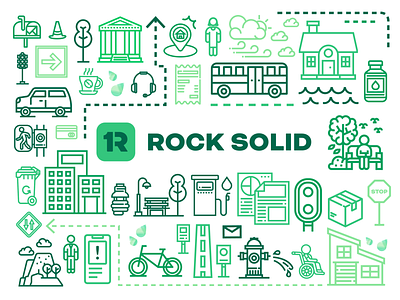 Rock Solid Rebrand brand branding design icon identity illustration rebrand typography vector