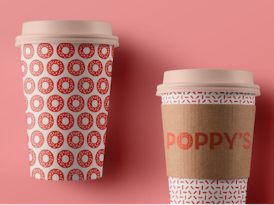 Poppy's Donuts coffee food packaging