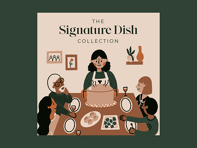 Signature Dish Collection Podcast Cover cooking family friends illustration podcast procreate recipe texture