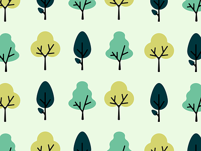 Tree Pattern forest geometric illustrator nature pattern repeat pattern simple tree vector