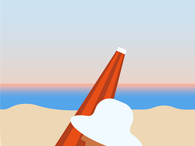 Summer's Over autumn beach coast geometric gradient illustrator nature ocean sand summer umbrella vector