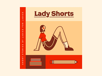 Lady Shorts books girl illustration illustrator pencil podcast podcast cover short stories socks vector
