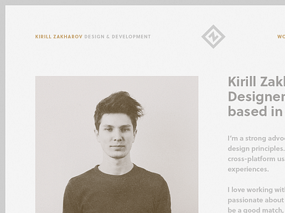 About Page about clean duotone layout minimal neutral page portfolio profile simple web