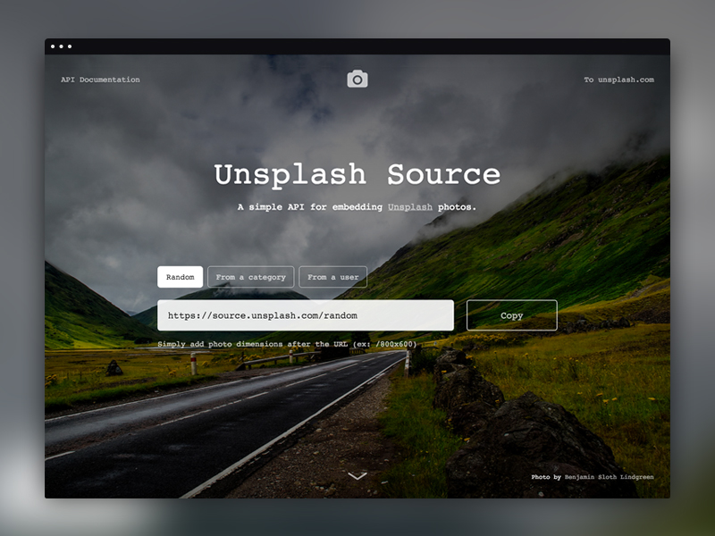 Unsplash Source by Kirill Zakharov for Unsplash on Dribbble