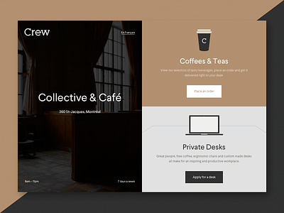 Crew Collective & Café - WIP cafe coffee coffee shop crew crew cafe crew collective lander landing page website