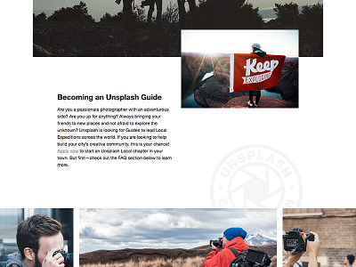 Unsplash Local clean grid lander landing page minimal simple typography unsplash unsplash local
