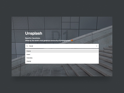 Unsplash Suggestive Search clean input input field minimal search search bar search box simple ui unsplash
