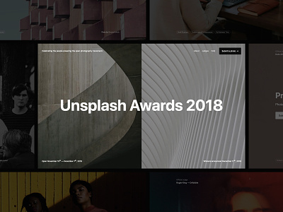 Unsplash Awards 2018 landing page marketing unsplash unsplash awards