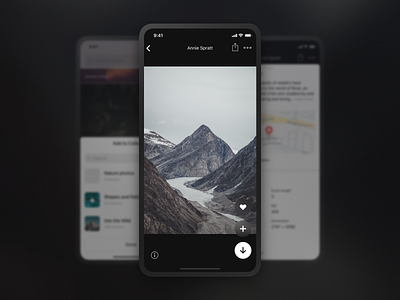 Unsplash for iOS (Preview) actions app button buttons controls interface ios iphone photo simple ui unsplash