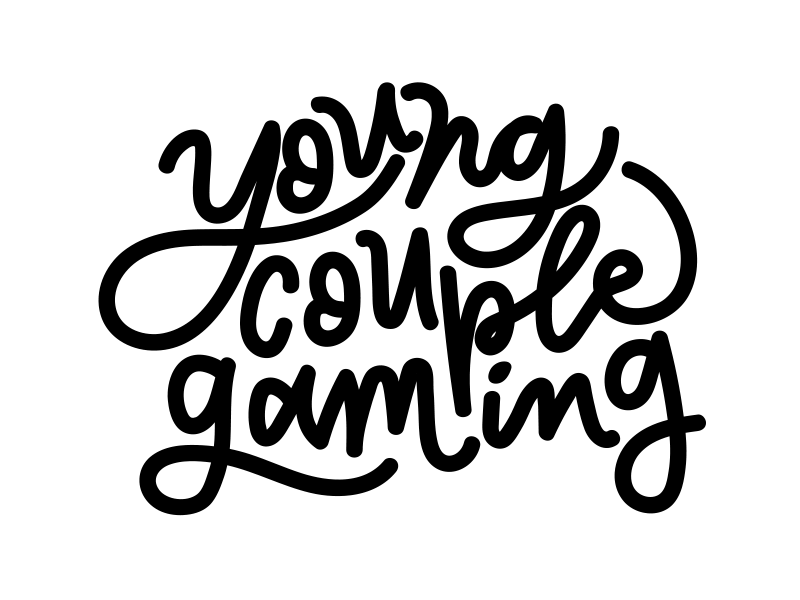 Young Couple Gaming Logo handwriting logo minimal script