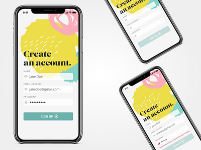 Daily UI – 001 Sign Up daily ui daily ui 001 dailyui dailyui 001 mobile app mobile app design mobile ui sign up ui design