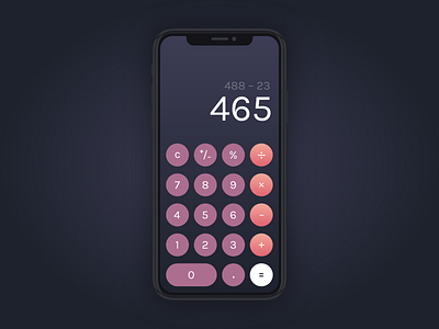 Daily UI – 004 Calculator app design calculator daily ui daily ui 004 dailyui dailyui 004 gradient iphone x mobile app ui design