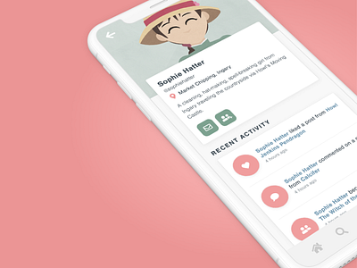 Daily UI – 006 Profile app daily ui daily ui 006 dailyui dailyui 006 howls moving castle interface design iphone app iphone ui minimal profile profile design profile ui studio ghibli