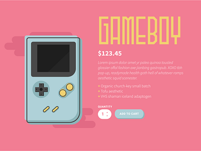 Daily UI – 012 E-Commerce Shop (Single Item) daily ui dailyui ecommerce gameboy shopping ui design