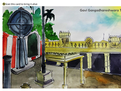 Gavi Gangadhareshwara Temple augmented reality banga bangalore historical illustration india temple