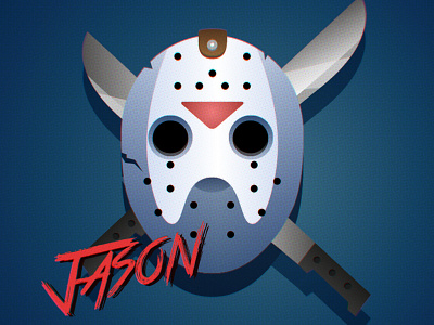 Jason horror illustrator jason mask scary shade vector weapon