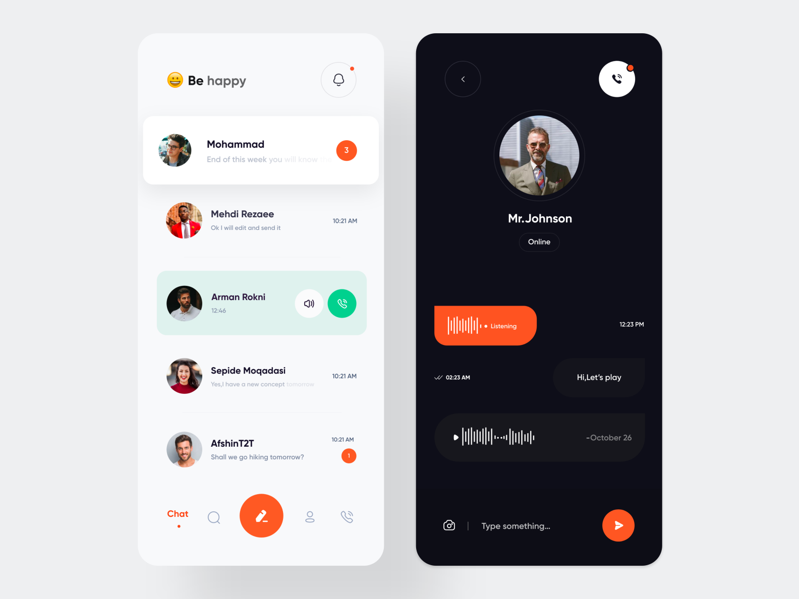 Call App Mobile UI by Aathithiya Balaji on Dribbble