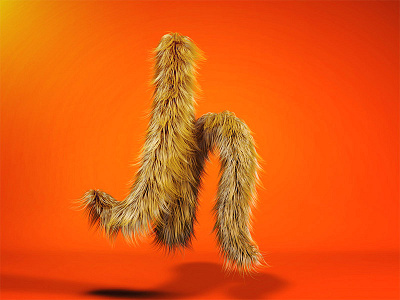 Orange & Brown Doggy Hair 3d cinema 4d hair lighting mograph motion design motion graphics photoshop