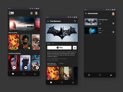 Movie streaming app concept