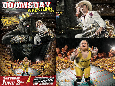 Doomsday Wrestling presents "Gorilla Warfare" banana doomsday gorilla poster tex wrestling