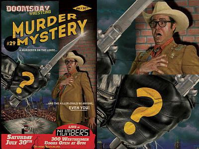 Doomsday Wrestling presents "Murder Mystery" comedy comic doomsday lonestar murder mystery poster tex wrestling