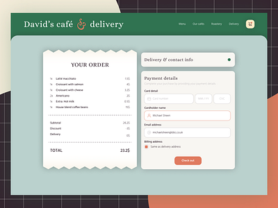 Daily UI #002: Credit Card Checkout cart checkout coffee dailyui dailyuichallenge design figma graphic design ui web