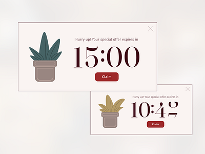 Daily UI 014: Countdown Timer countdown countdown timer dailyui dailyuichallenge design figma modal window offer pop up timer ui website