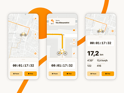 Location Tracker for cycling app // Daily UI 20 app branding clear cycling dailyui dailyuichallenge design figma location logo map maps route running sport sports tracker ui