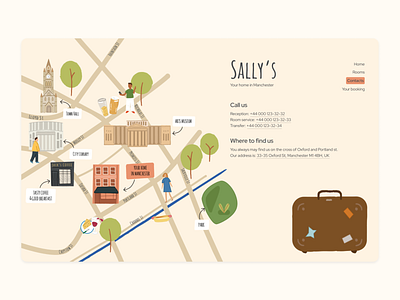 Map illustration for a hotel website // Daily UI architecture city dailyui dailyuichallenge design england figma illustration illustrator map ui uk ux web design website