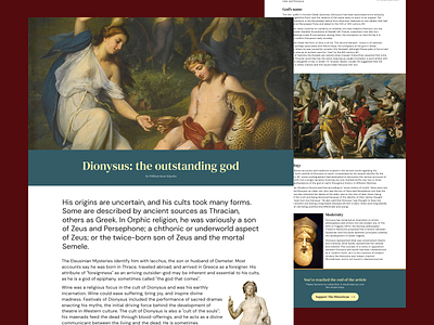 History Magazine Article Blog Page // Daily UI art article blog dailyui dailyuichallenge design figma hero history page typography ui web design website website page