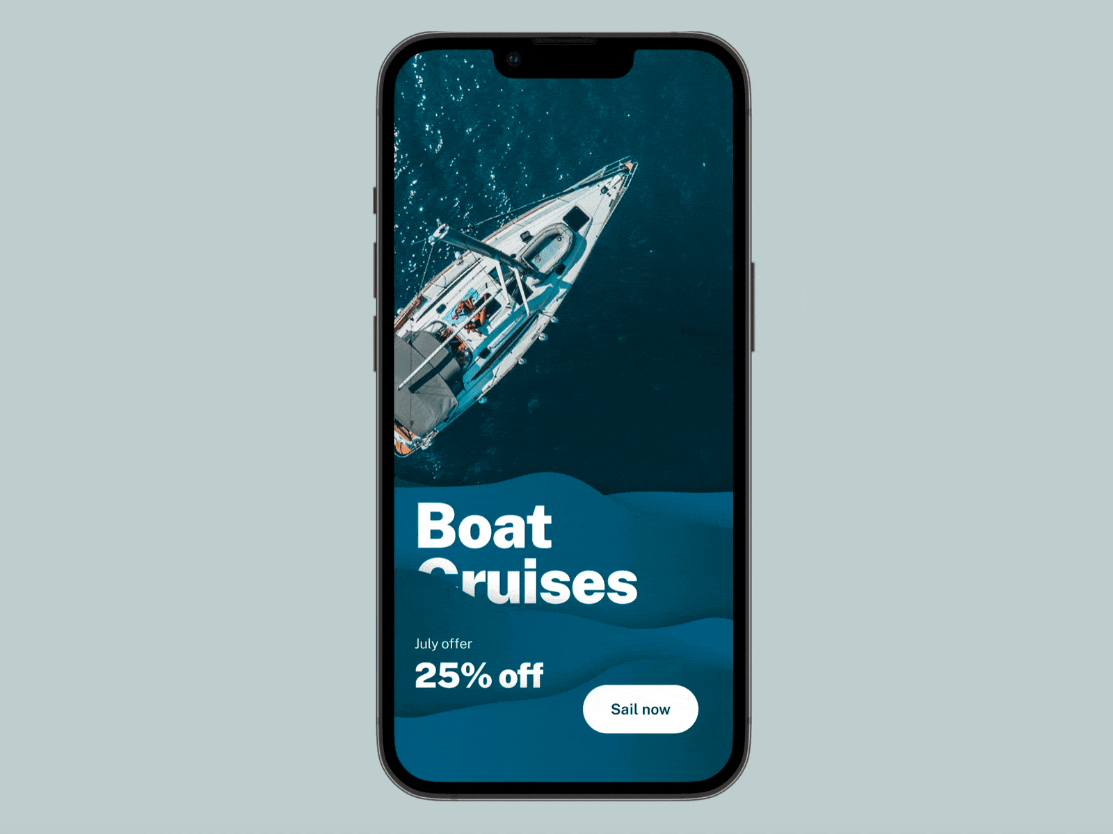 Special offer page boat cruises // Daily UI animation boat cruise dailyui dailyuichallenge design discount figma interface interface animation modern promotional sea special offer ui ui animation waves web design website