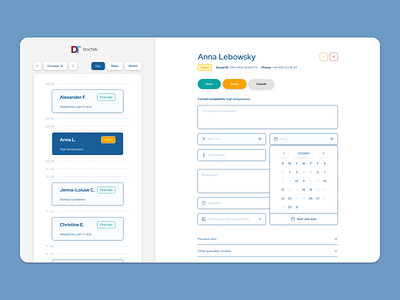 Doctor Appointment Booking System // Daily UI Calender app application appointment booking clinic dailyui dailyuichallenge dashboard desctop design doctor figma health healthcare interface medical medicine patient saas ui